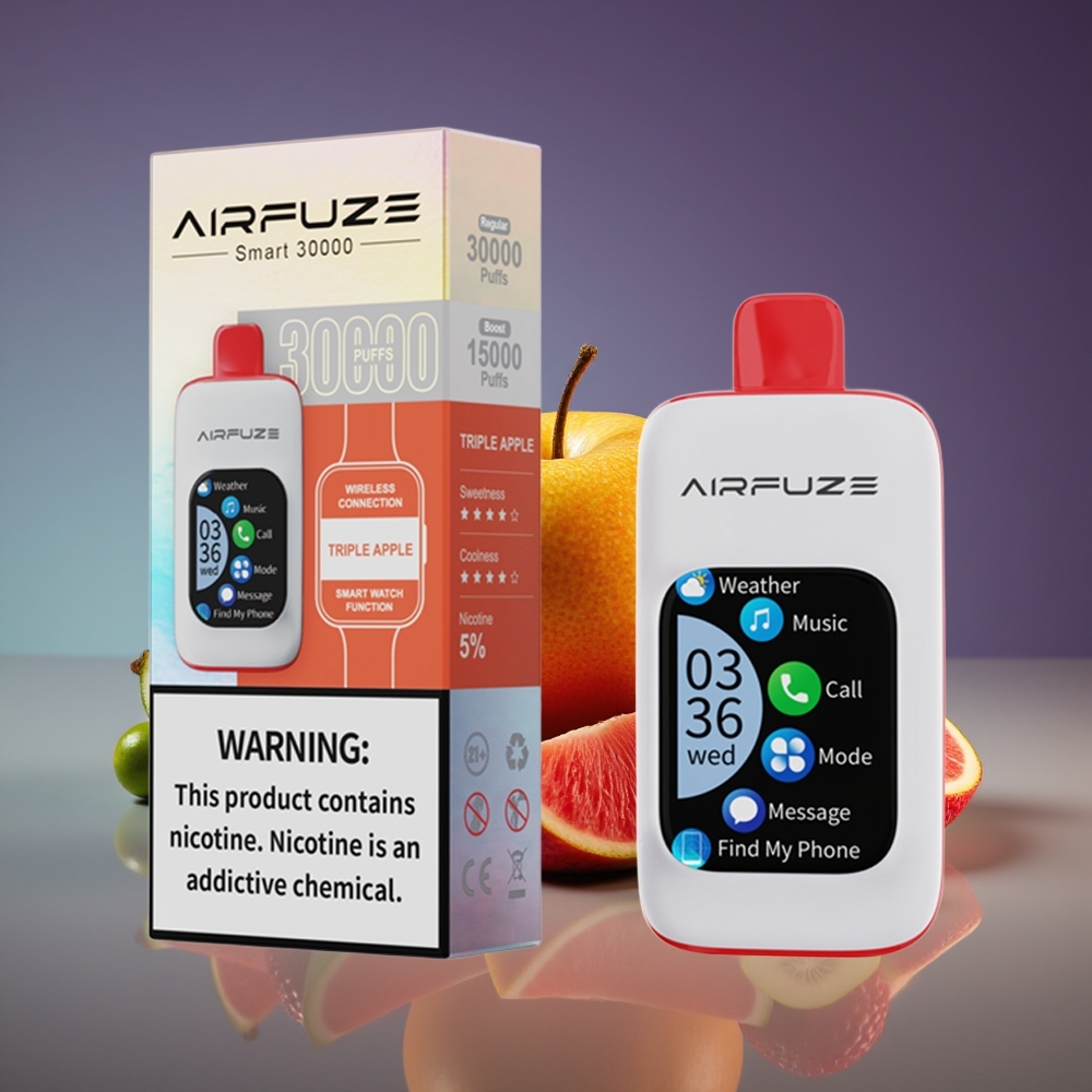 AirFuze Smart 30000 Puffs Triple Apple 5Nic 900mAh Type-C 201\\TFT Touch